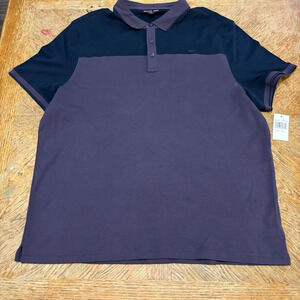 NWT Michael Kors Men's Fig Purple Greenwich Short Sleeved Polo Shirt Size XXL